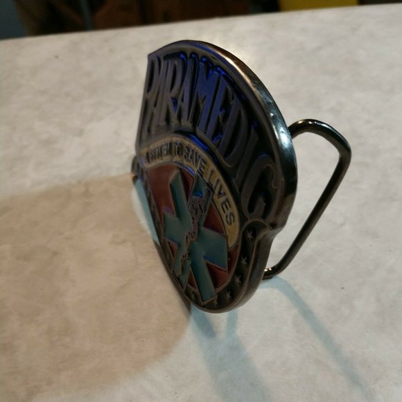 LAST ONE  EMT Emergency Medical Technician Vintage 1990’s Blue Tone Belt Buckle - Picture 4 of 8